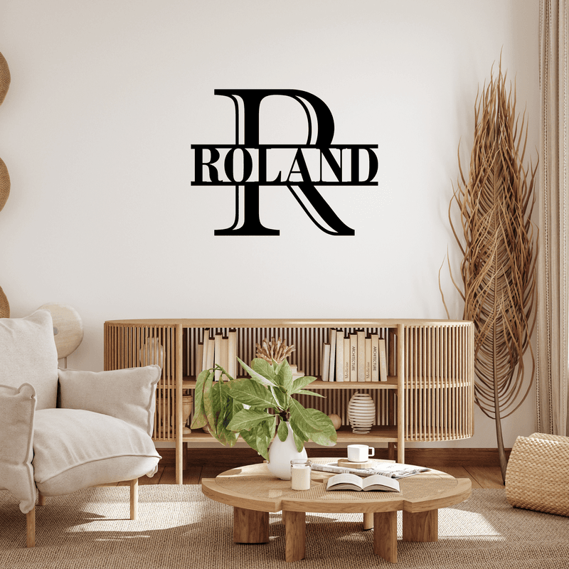 Custom metal monogram sign